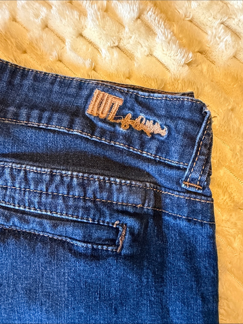 Kut from the Kloth Dark Blue Jean Shorts with Embroidered Waist